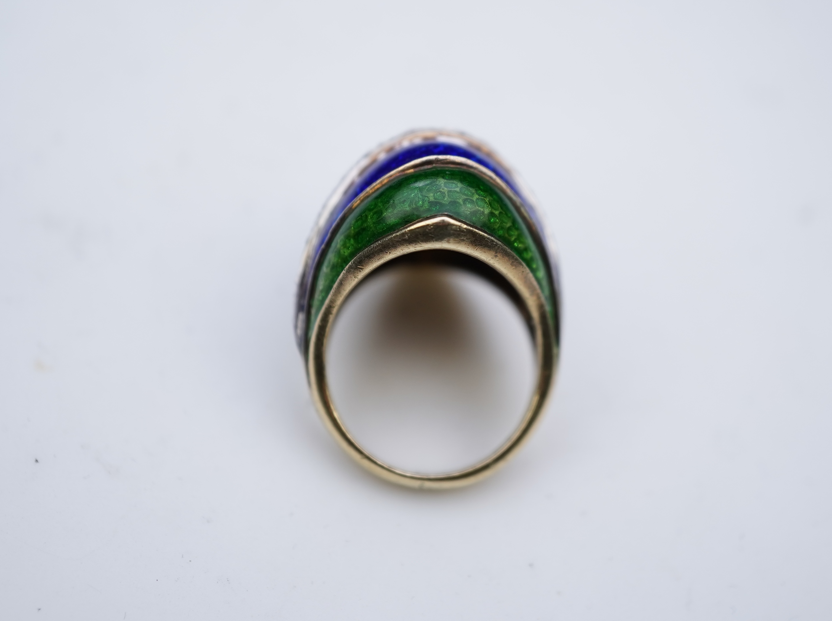 Martine, an enamel and diamond ring